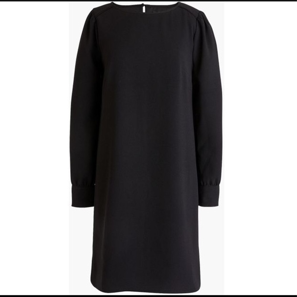 J.Crew Black Long-sleeve Shift Dress Size 00